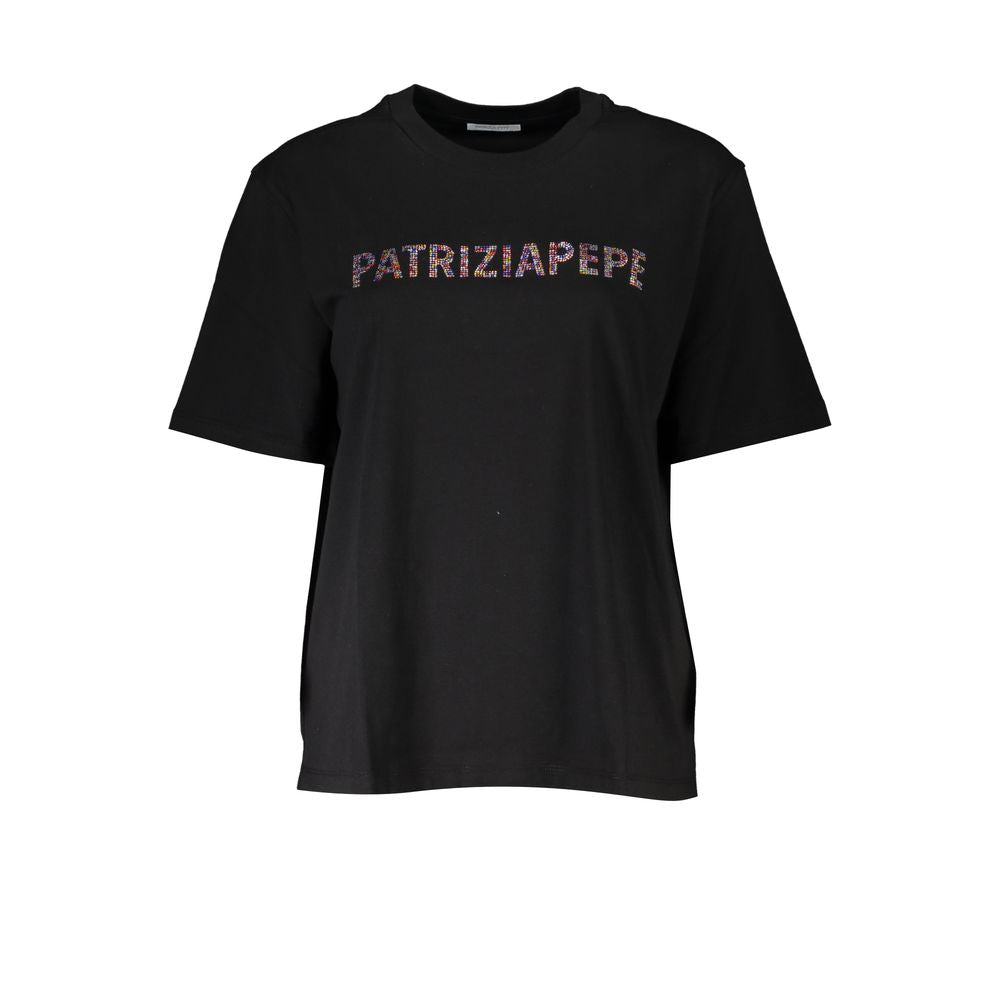 T-shirt da donna in cotone nero Patrizia Pepe