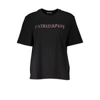 T-shirt da donna in cotone nero Patrizia Pepe