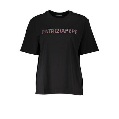 T-shirt da donna in cotone nero Patrizia Pepe
