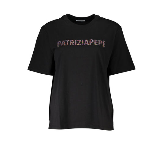 T-shirt da donna in cotone nero Patrizia Pepe