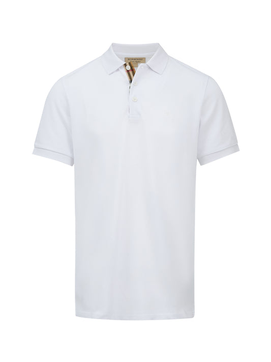 Polo Burberry in cotone bianco con colletto