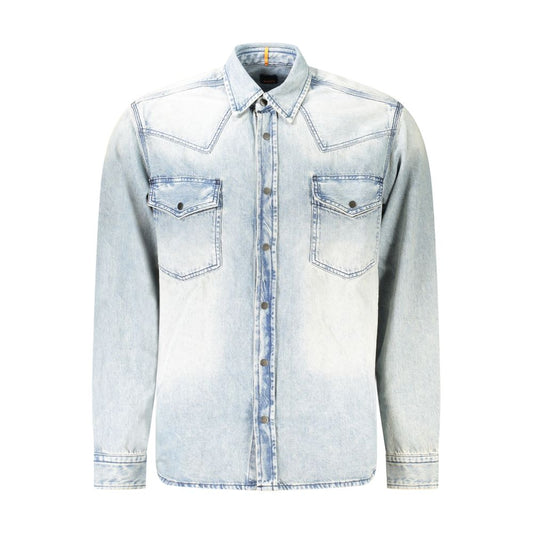 Camicia in cotone blu Hugo Boss