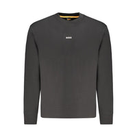 Felpa da uomo in cotone nero Hugo Boss