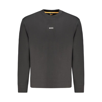 Felpa da uomo in cotone nero Hugo Boss