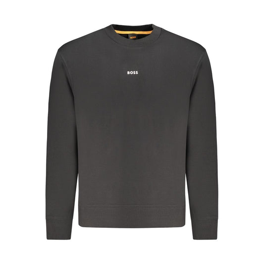 Felpa da uomo in cotone nero Hugo Boss