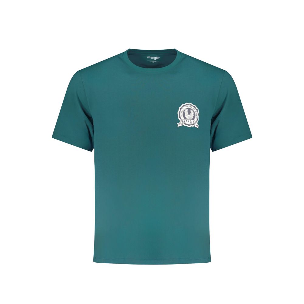 T-shirt da uomo in cotone verde Wrangler