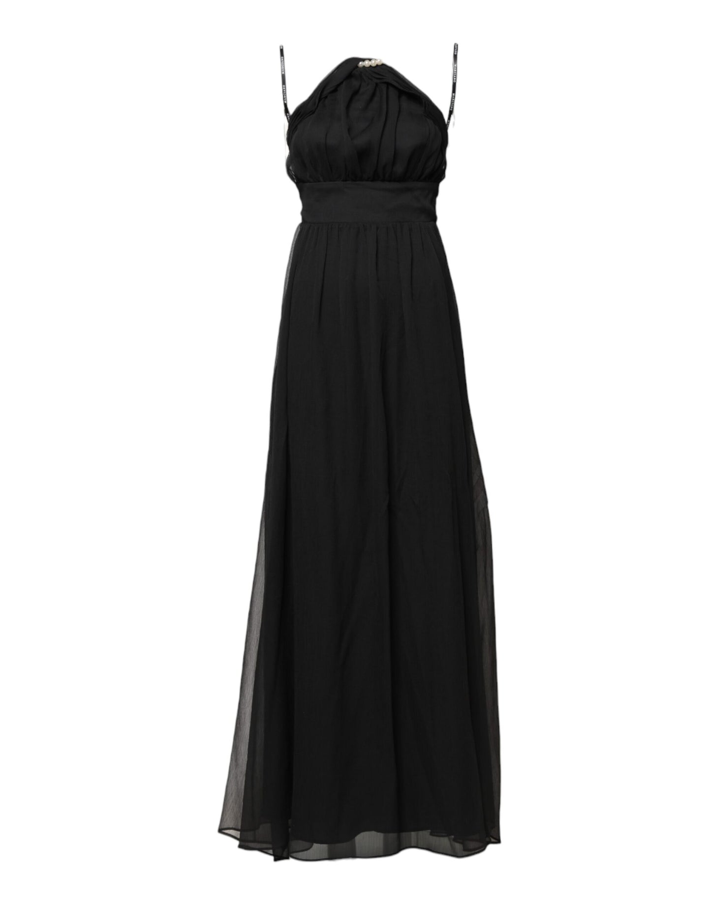 Abito lungo senza maniche in tulle nero con perle di Marciano by Guess
