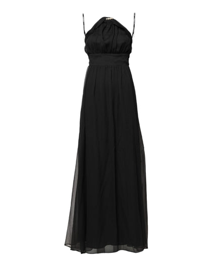 Abito lungo senza maniche in tulle nero con perle di Marciano by Guess