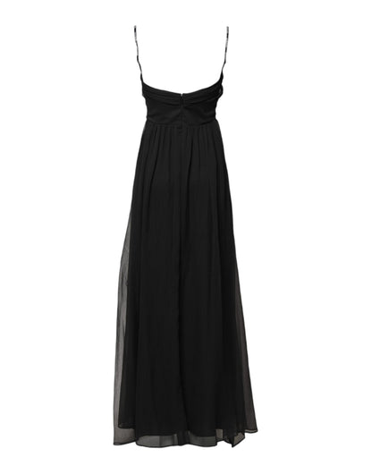 Abito lungo senza maniche in tulle nero con perle di Marciano by Guess