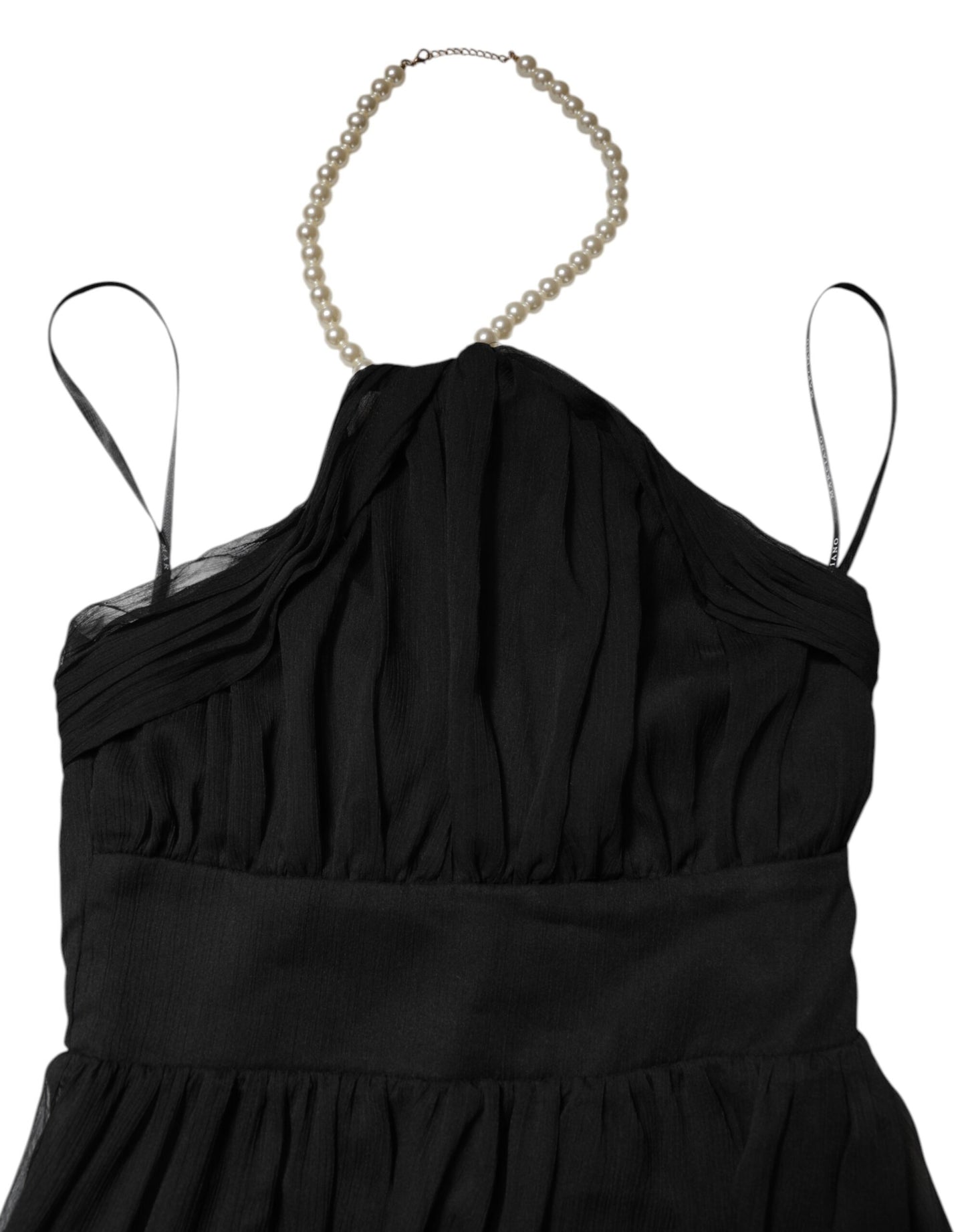 Abito lungo senza maniche in tulle nero con perle di Marciano by Guess