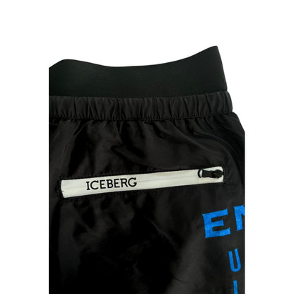 Pantaloncini da bagno da uomo in poliestere nero Iceberg
