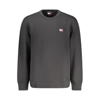 Felpa da uomo in cotone nero Tommy Hilfiger