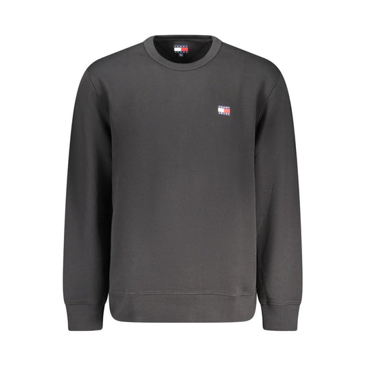 Felpa da uomo in cotone nero Tommy Hilfiger