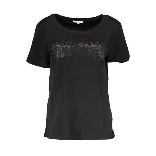 T-shirt da donna in cotone nero Patrizia Pepe