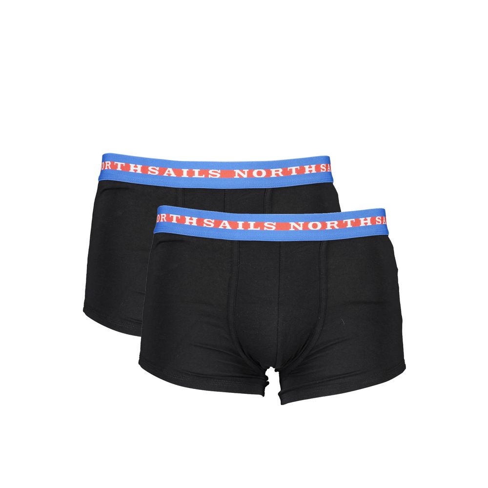 Boxer da uomo in cotone nero North Sails