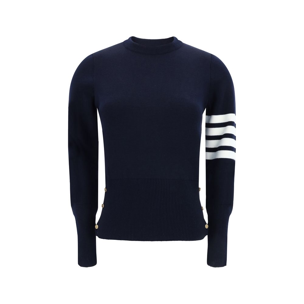 Sweat-shirt en laine polaire bleue Thom Browne