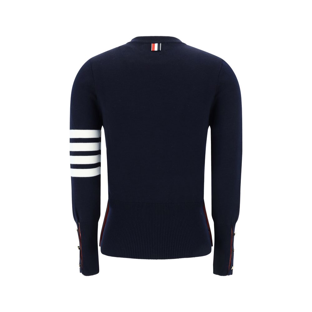 Sweat-shirt en laine polaire bleue Thom Browne