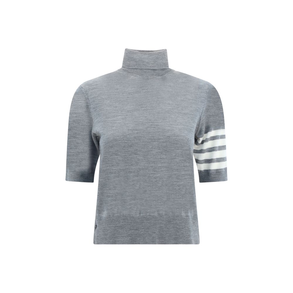 Thom Browne Col roulé gris en polyamide
