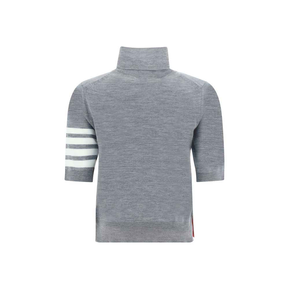 Thom Browne Col roulé gris en polyamide