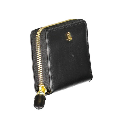 Portafoglio da donna in pelle nera Ralph Lauren