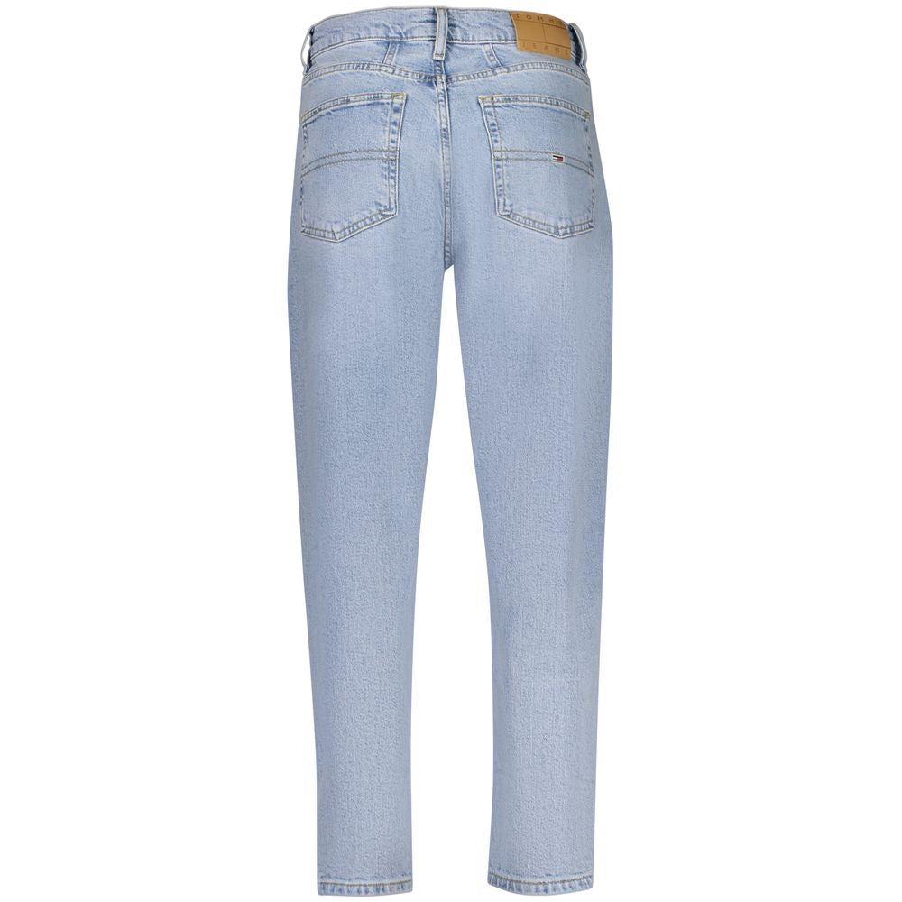 Jean taille haute en coton Tommy Hilfiger Azzurro pour femme