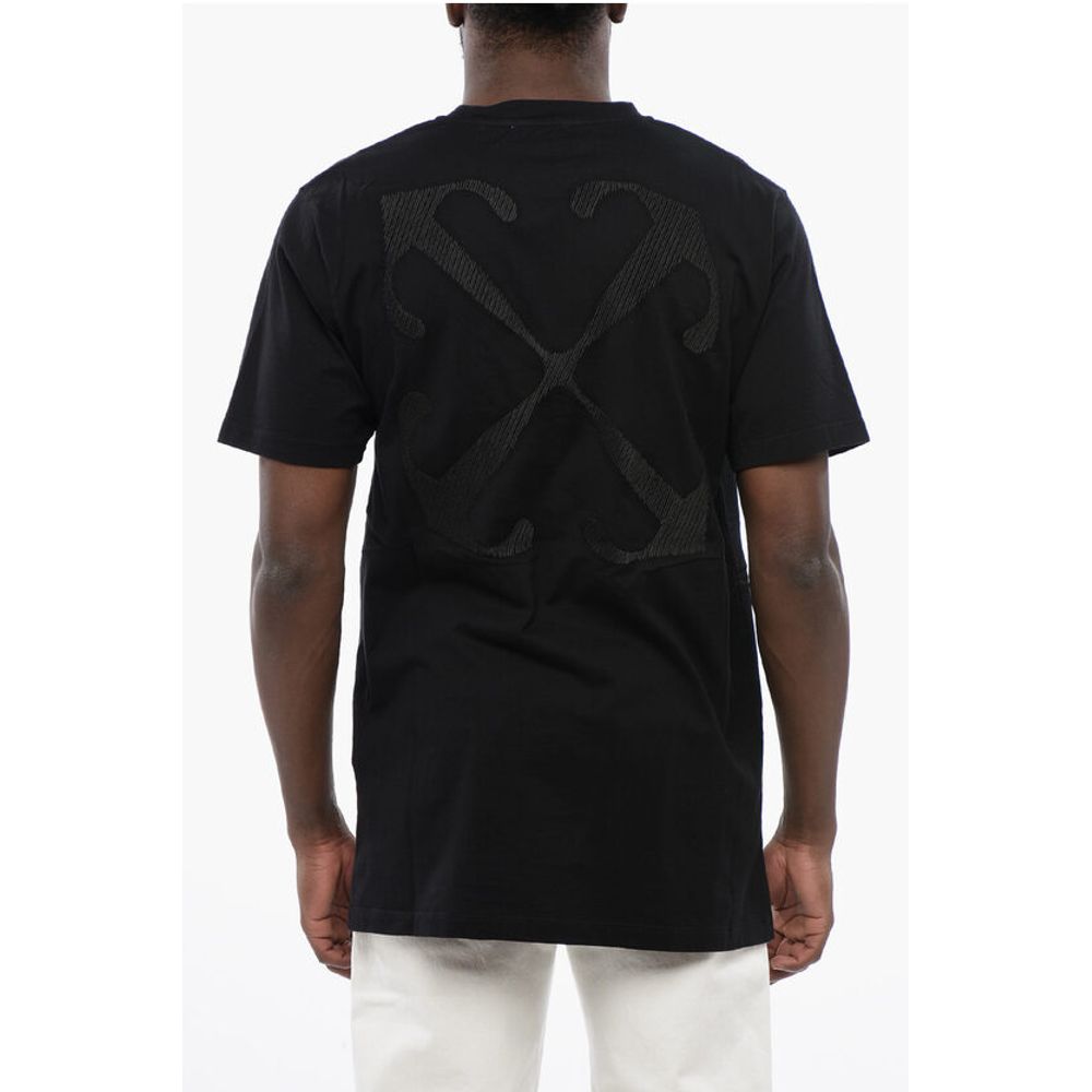 T-shirt girocollo ARROW in cotone nero Off-White