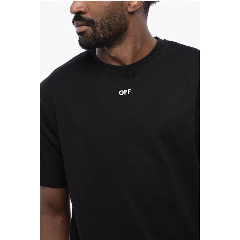 T-shirt girocollo ARROW in cotone nero Off-White