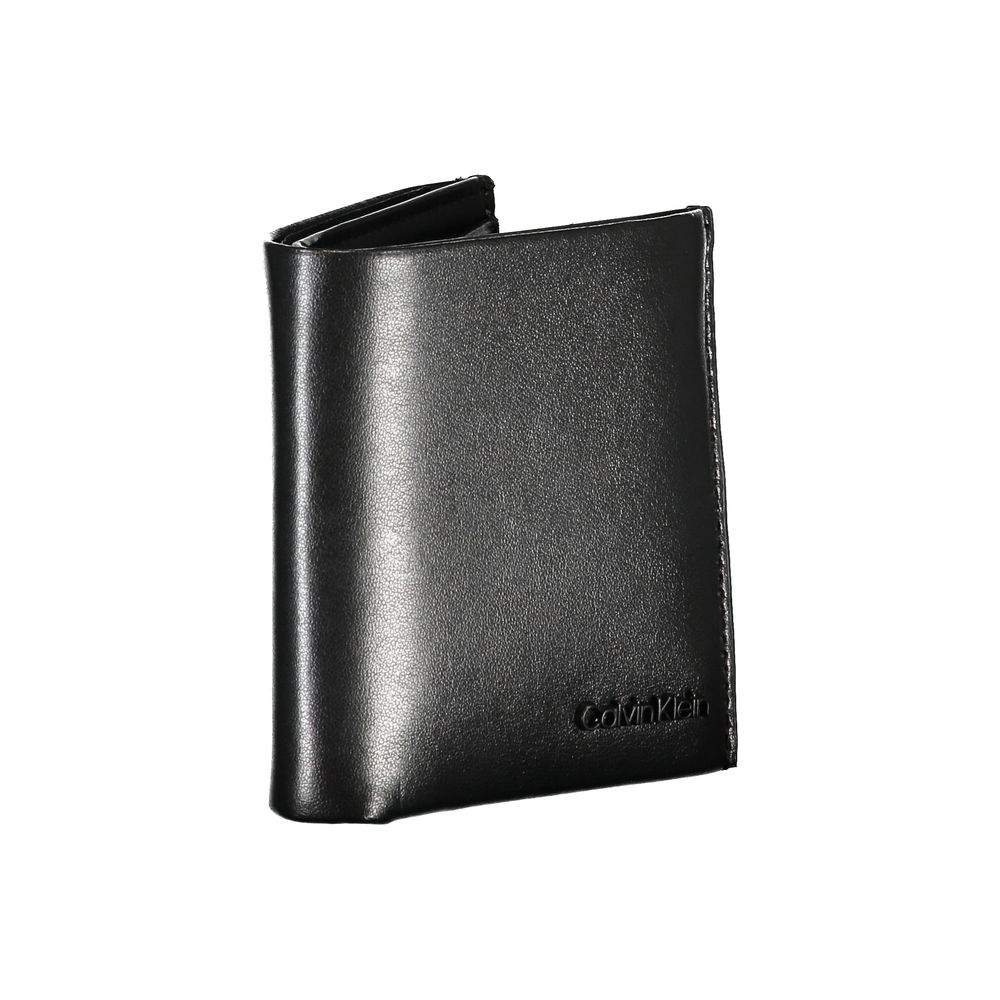 Portafoglio da uomo in pelle nera Calvin Klein