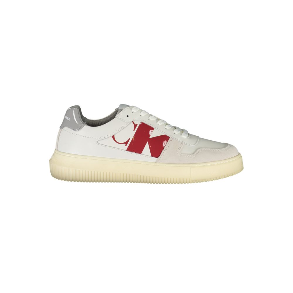 Baskets Calvin Klein en cuir blanc pour homme