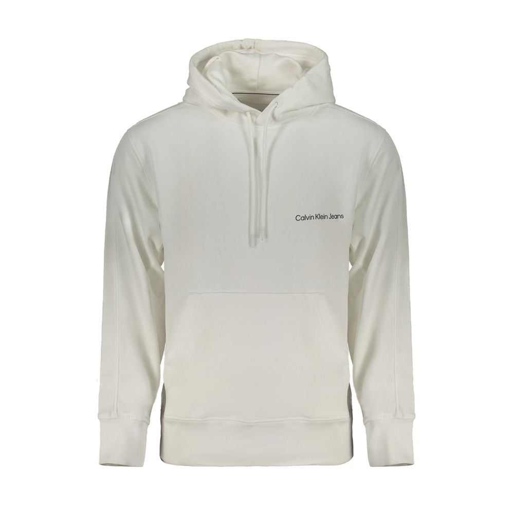 Felpa con cappuccio da uomo in cotone bianco Calvin Klein