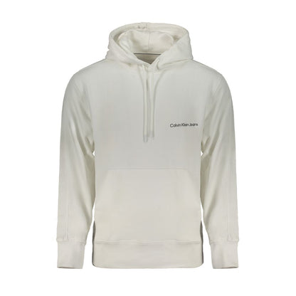 Felpa con cappuccio da uomo in cotone bianco Calvin Klein