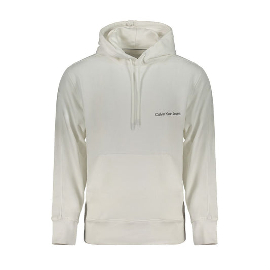 Felpa con cappuccio da uomo in cotone bianco Calvin Klein