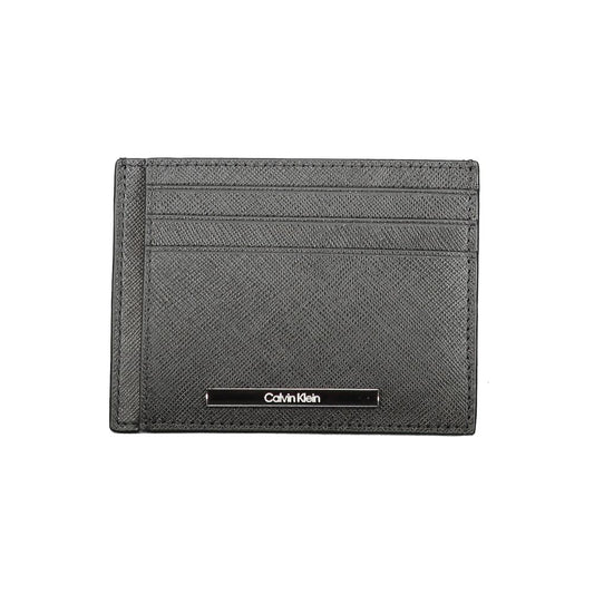 Portafoglio da uomo in pelle nera Calvin Klein