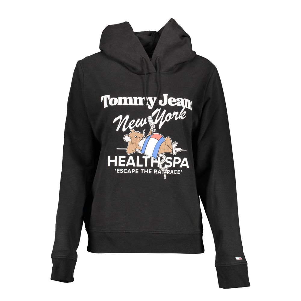 Sweat à capuche Tommy Hilfiger en coton noir pour femme
