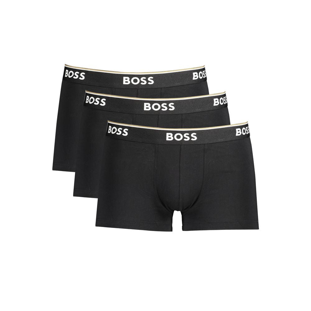 Boxer da uomo in cotone nero Hugo Boss