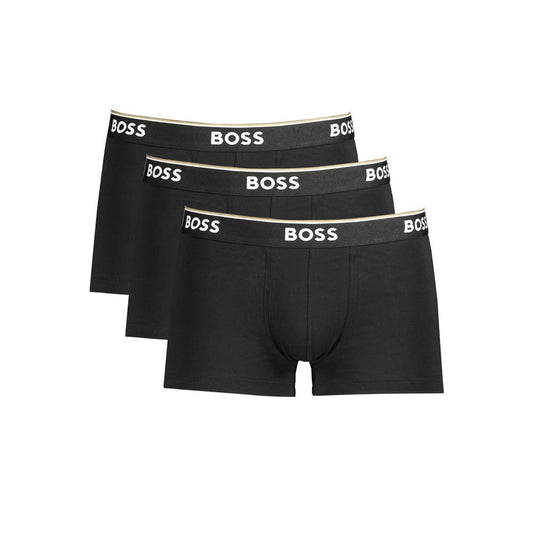 Boxer da uomo in cotone nero Hugo Boss