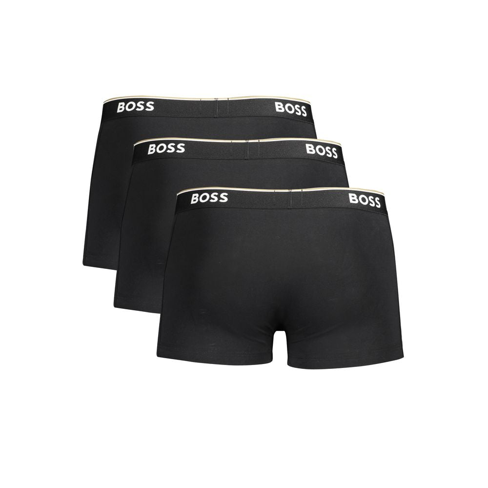 Boxer da uomo in cotone nero Hugo Boss