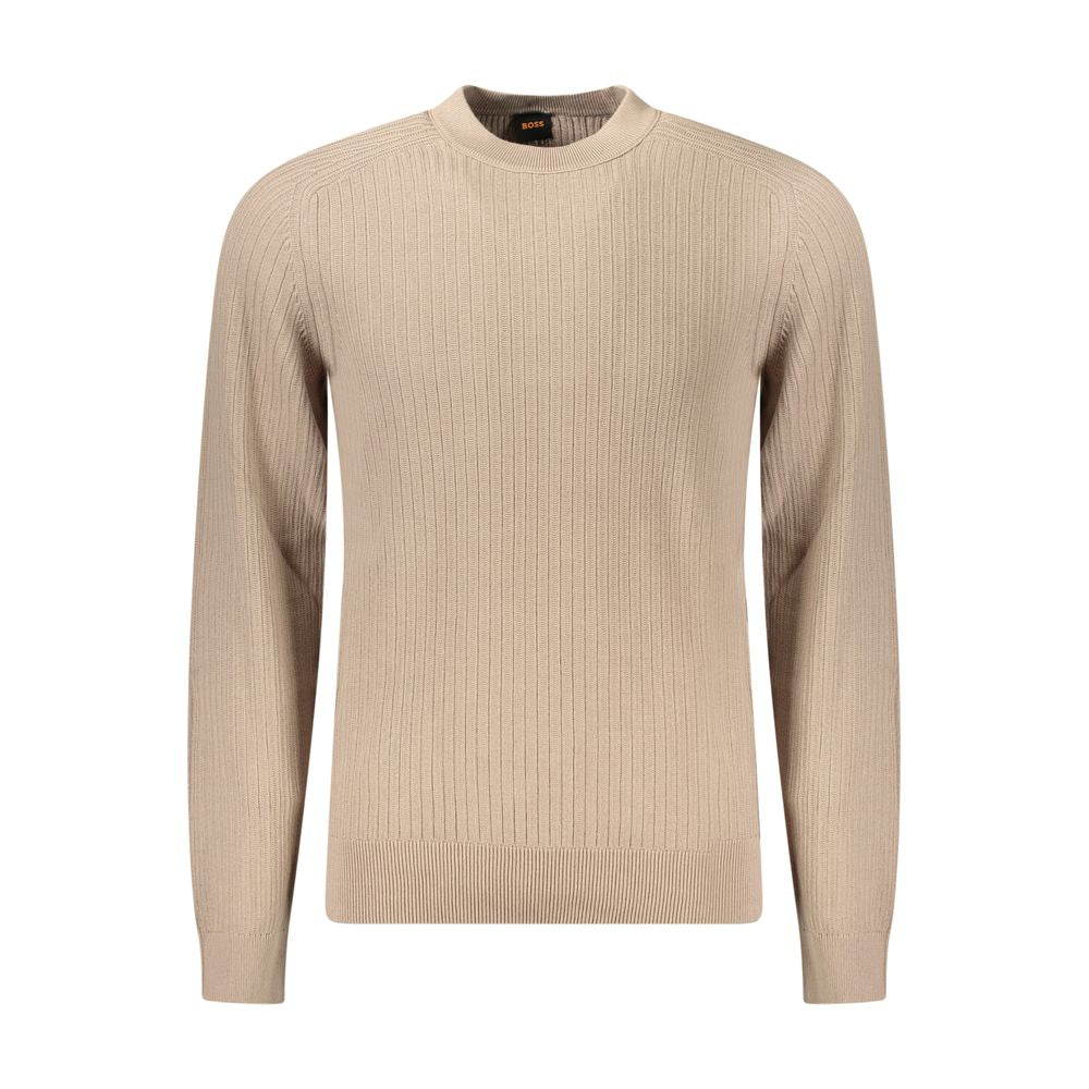 Pull Hugo Boss beige en coton pour homme
