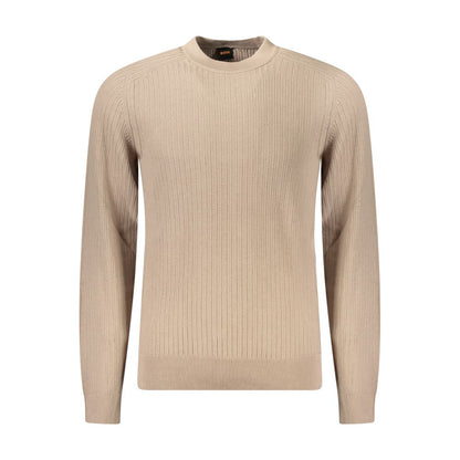 Pull Hugo Boss beige en coton pour homme