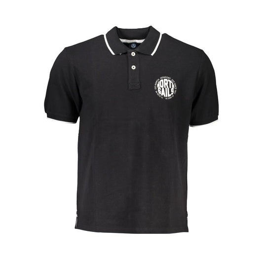 Polo da uomo in cotone nero North Sails