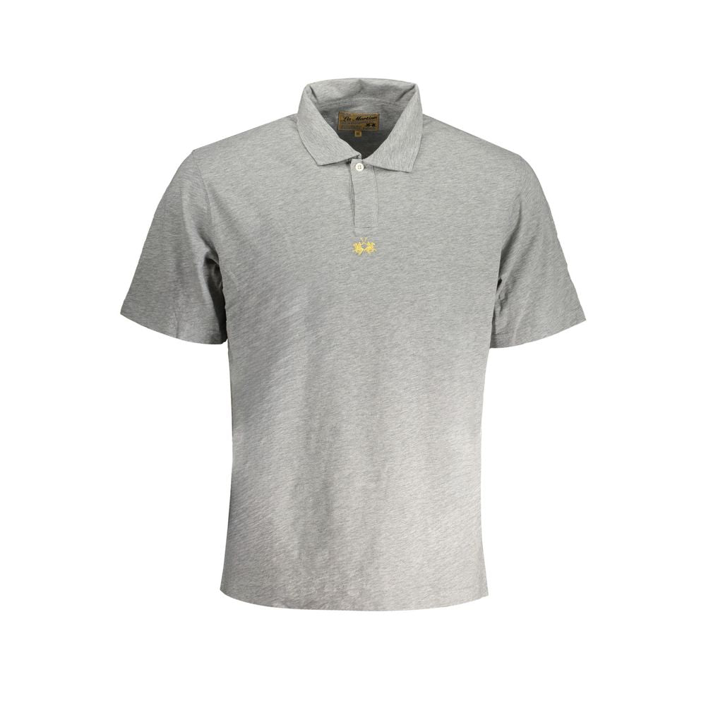 Polo da uomo in cotone La Martina Grigio