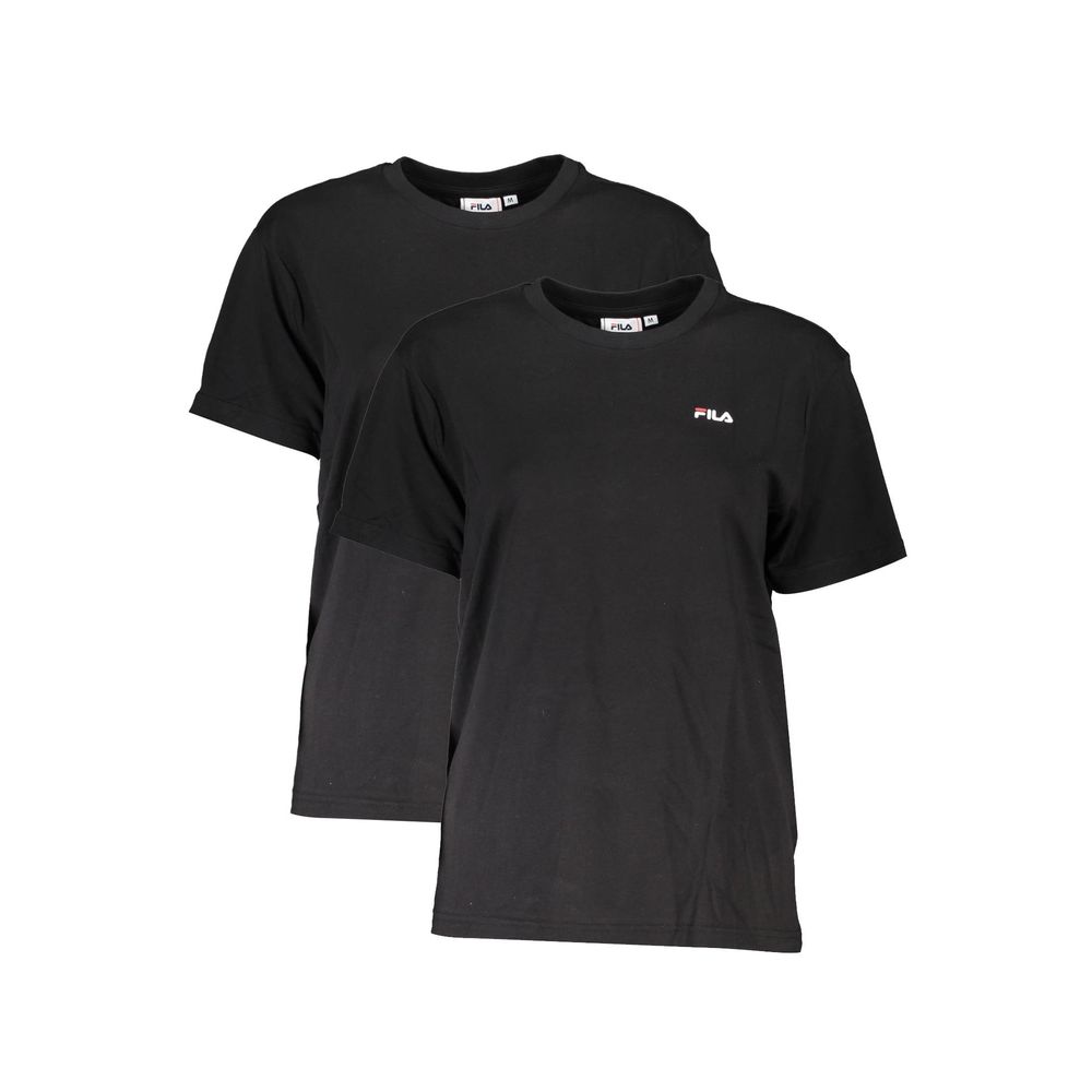 Maglietta da donna in cotone nero Fila