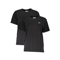 Maglietta da donna in cotone nero Fila
