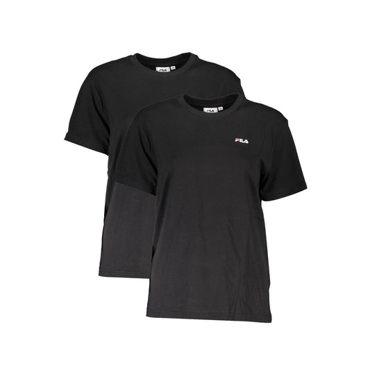 Maglietta da donna in cotone nero Fila