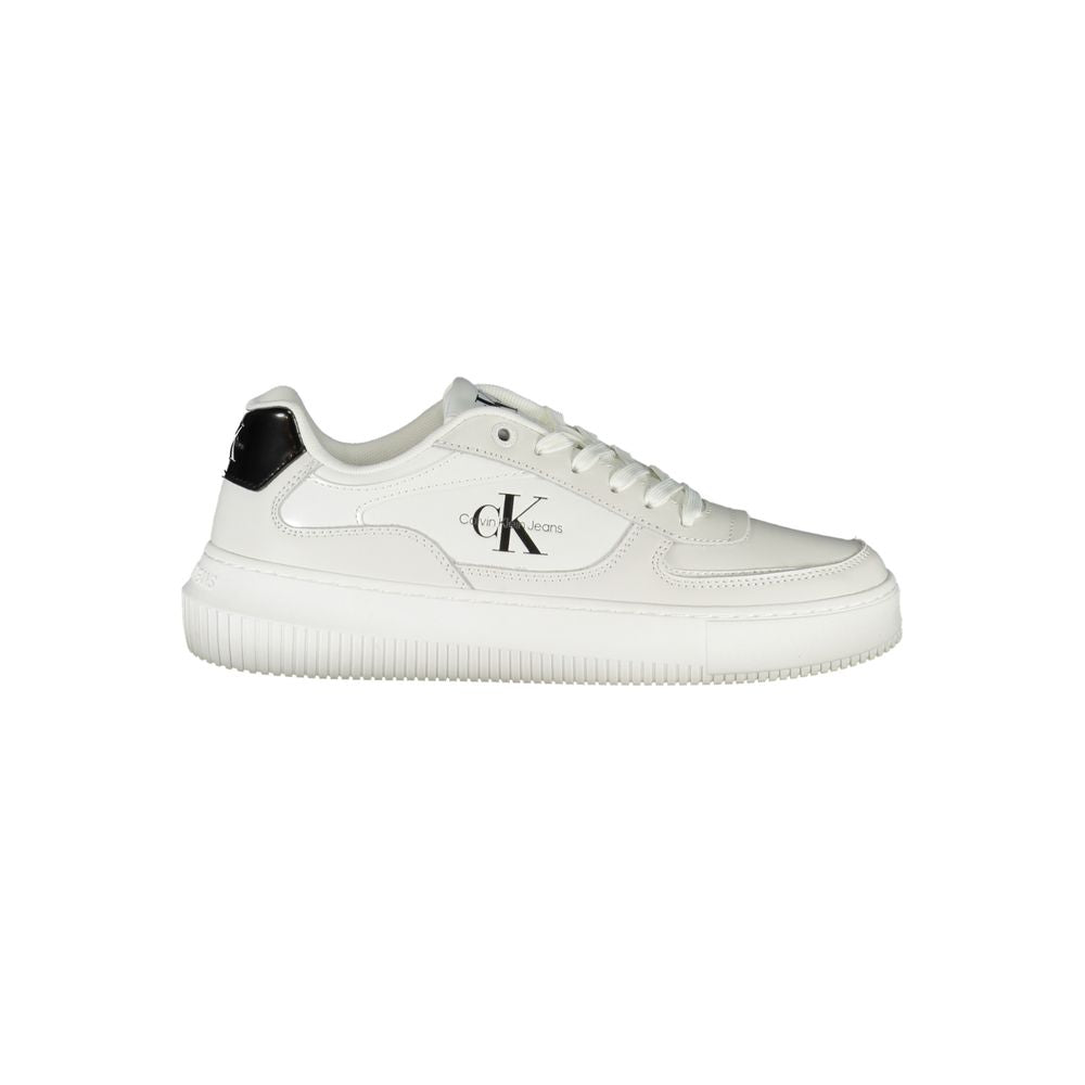 Sneaker da donna in pelle bianca Calvin Klein