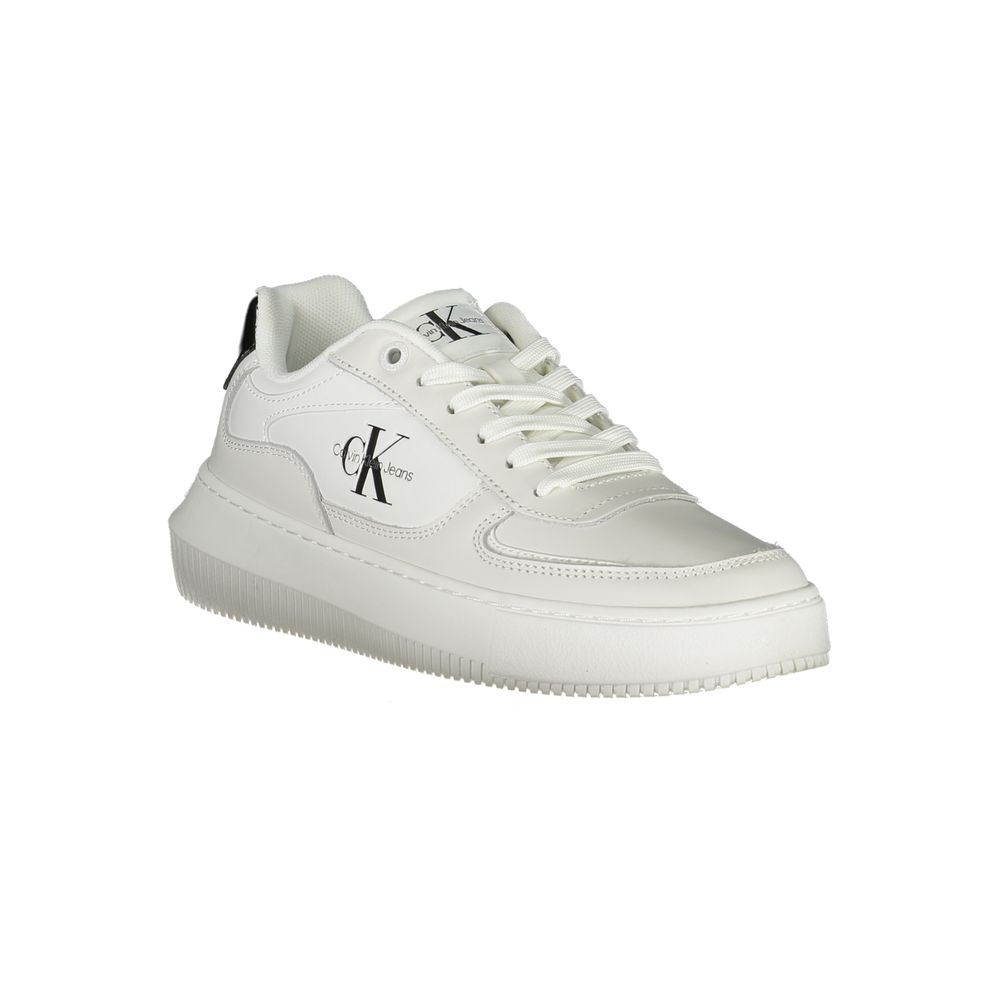 Sneaker da donna in pelle bianca Calvin Klein