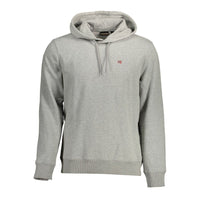 Felpa con cappuccio da uomo in cotone grigio Napapijri