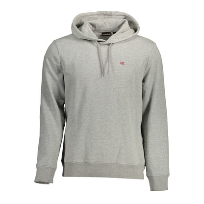 Felpa con cappuccio da uomo in cotone grigio Napapijri