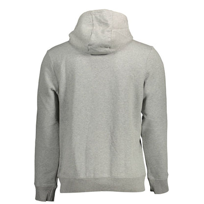 Felpa con cappuccio da uomo in cotone grigio Napapijri