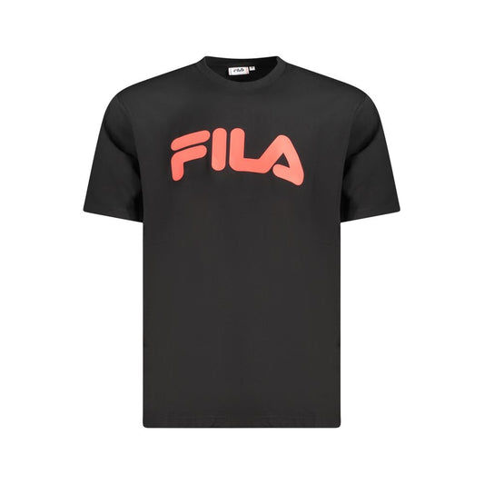 Maglietta da uomo in cotone nero Fila